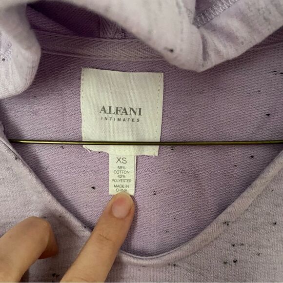 Alfani Intimates Women’s Long Sleeve Hoodie Purple Casual Top XS - Picture 2 of 3